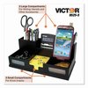 Victor Midnight Black Desk Organizer with Smartphone Holder, 10 1/2 x 5 1/2 x 4, Wood 9525-5